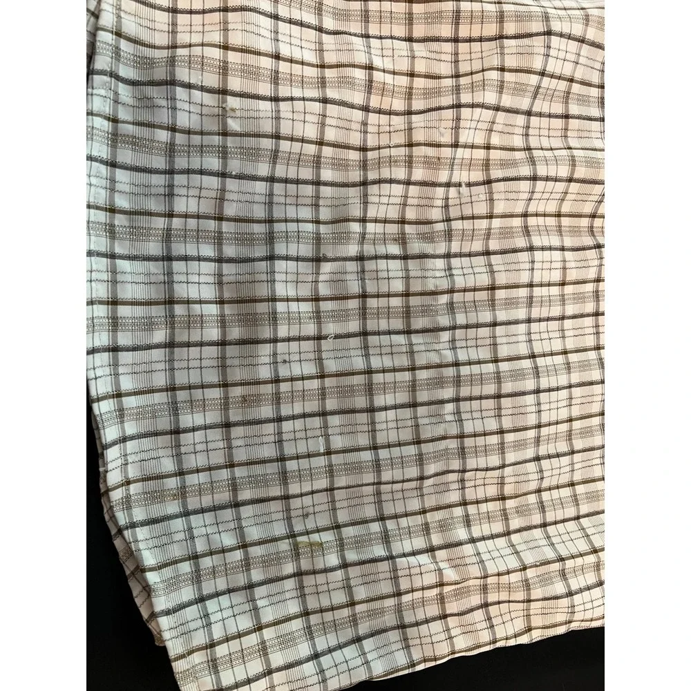 Wrangler Outdoor Series Mens Small Plaid Long Sleeve Button Down Shirt Tan Brown